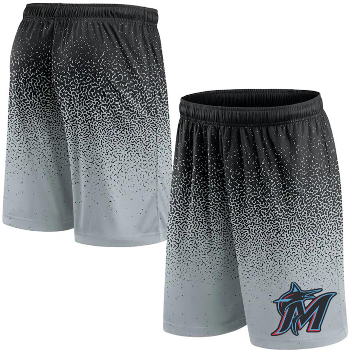 Men's Miami Marlins Black/Grey Ombre Shorts